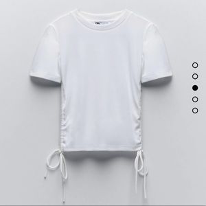 Zara ruched ribbed top